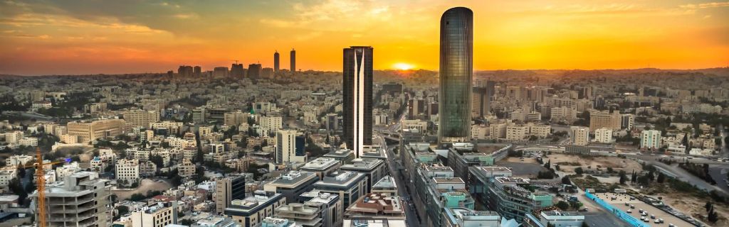 Amman skyline at sunset — TAQA Outsourcing headquarters city